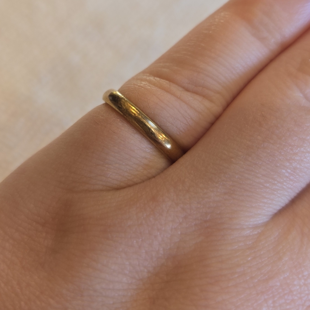 Vintage 14k Gold Band Ring- Square Shape Size 6